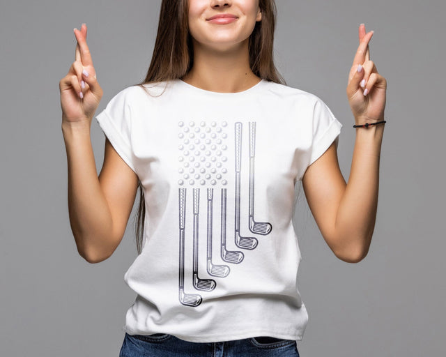 USA Flag with Golf svg, American golf lover, Red and Blue, Golf bat svg, Golfer, svg files for cricut SVG DesignDestine 