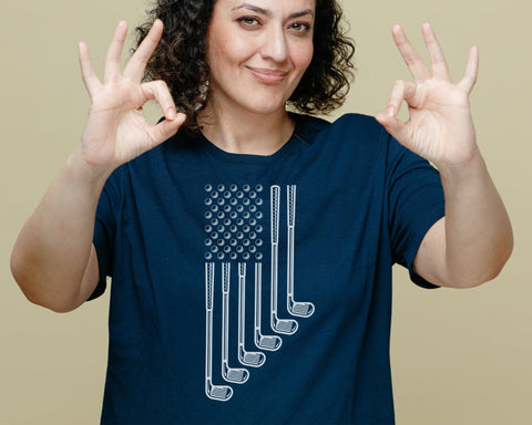 USA Flag with Golf svg, American golf lover, Red and Blue, Golf bat svg, Golfer, svg files for cricut SVG DesignDestine 