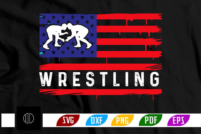 usa flag with wrestling Svg Design SVG Nbd161 