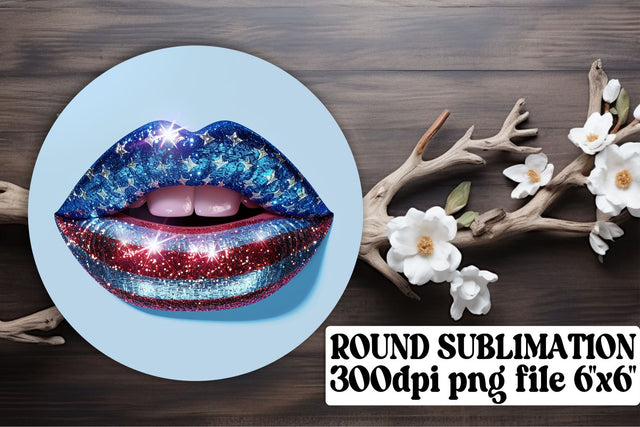 USA Kisses Sublimation Round & Keychain Sublimation afrosvg 