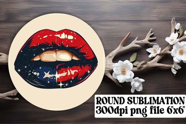 USA Lips Sublimation Duo Sublimation afrosvg 