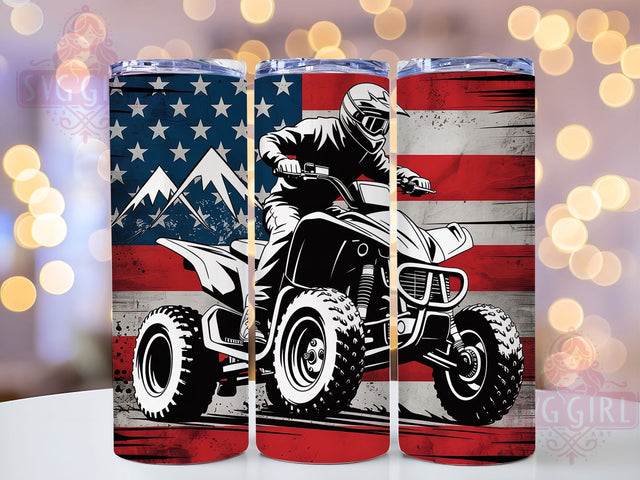 USA Motocross Patriot Tumbler, Off Road Present, ATV Lover Cup, Dirt Bike USA Design, American Rider Gift, Motocross Patriot, Racing Flag Tumbler Sublimation SvggirlplusArt 