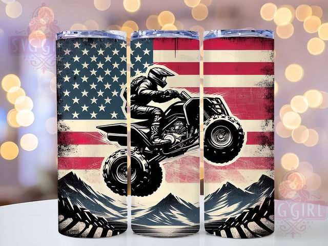 USA Motocross Patriot Tumbler, Off Road Present, ATV Lover Cup, Dirt Bike USA Design, American Rider Gift, Motocross Patriot, Racing Flag Tumbler Sublimation SvggirlplusArt 