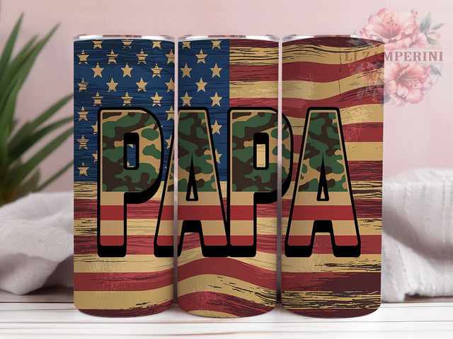 USA Papa and American Flag 20oz Tumbler Wrap, American Flag Tumbler, USA Papa Tumbler, 4th Of July Tumbler, Dad Tumbler Wrap, 20oz Sublimation Wrap, Red White Blue Tumbler Sublimation Li Zamperini 