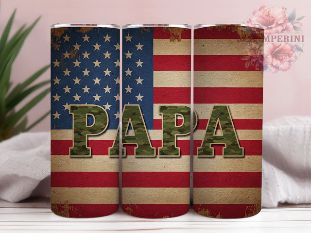 USA Papa and American Flag 20oz Tumbler Wrap, American Flag Tumbler, USA Papa Tumbler, 4th Of July Tumbler, Dad Tumbler Wrap, 20oz Sublimation Wrap, Red White Blue Tumbler Sublimation Li Zamperini 