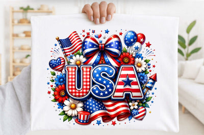 USA Patriotic 4th of July Sublimation PNG Sublimation SVGArt 