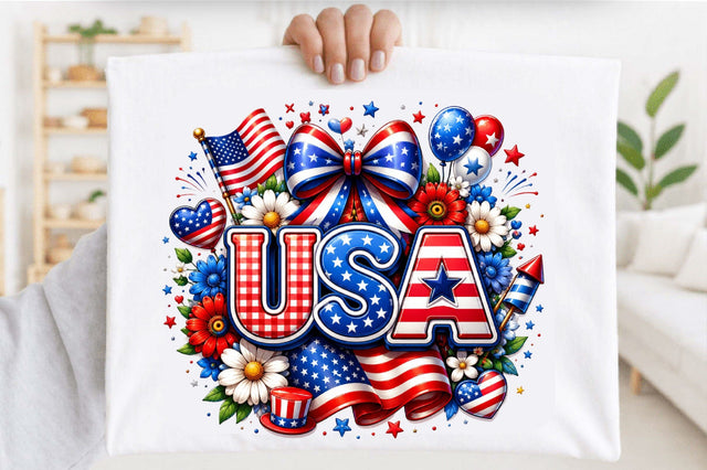 USA Patriotic 4th of July Sublimation PNG Sublimation SVGArt 