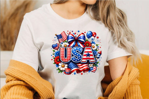 USA Patriotic 4th of July Sublimation PNG Sublimation SVGArt 