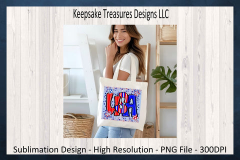 USA Patriotic Brush Stroke, July 4th Sublimation T-Shirt Png Design, Digital Download Sublimation Keepsake Treasures Designs LLC. 