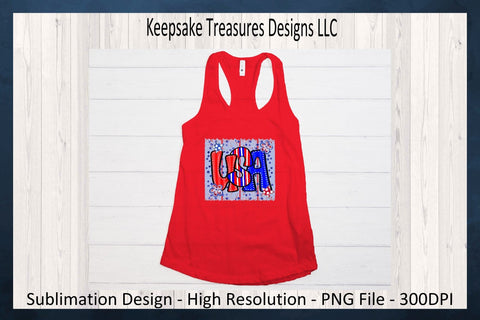 USA Patriotic Brush Stroke, July 4th Sublimation T-Shirt Png Design, Digital Download Sublimation Keepsake Treasures Designs LLC. 