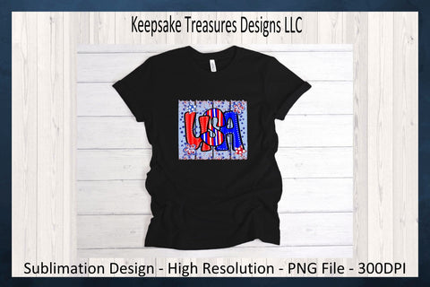 USA Patriotic Brush Stroke, July 4th Sublimation T-Shirt Png Design, Digital Download Sublimation Keepsake Treasures Designs LLC. 