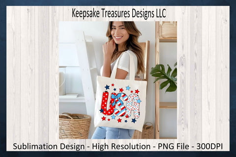 USA Patriotic Doodle Letters, July 4th, Sublimation Png Design, Independence Day Sublimation Keepsake Treasures Designs LLC. 