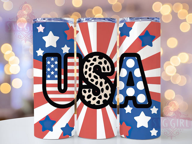 USA Patriotic Graphic 20oz Tumbler, USA Flag Wrap, Sublimation Gift, Patriotic Mug, 20oz Tumbler Design, USA Graphic, American Pride Theme Sublimation SvggirlplusArt 