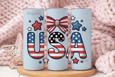 USA Patriotic Tumbler Wrap Sublimation DesignSVG 