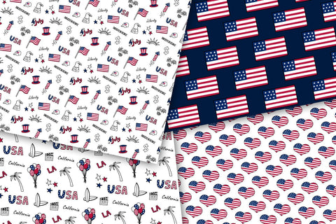 USA Patterns | United States Digital Paper | American Patriotic Backgrounds Vector and JPG Collection | Independence Day Patterns Digital Pattern AnnaViolet_store 