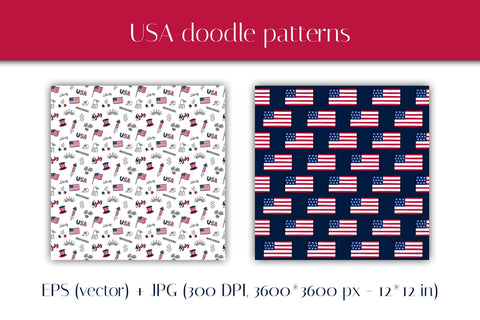 USA Patterns | United States Digital Paper | American Patriotic Backgrounds Vector and JPG Collection | Independence Day Patterns Digital Pattern AnnaViolet_store 