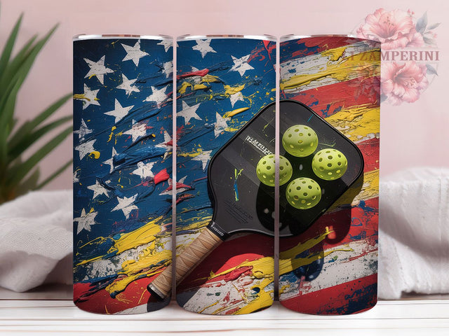 USA Pickleball 4th of July 20oz Tumbler Wrap, American Flag Tumbler, 4th of July Tumbler, Sports Tumbler Design, 20oz Tumbler Wrap, Flag Tumbler Sublimation, USA Pickleball Tumbler Sublimation Li Zamperini 