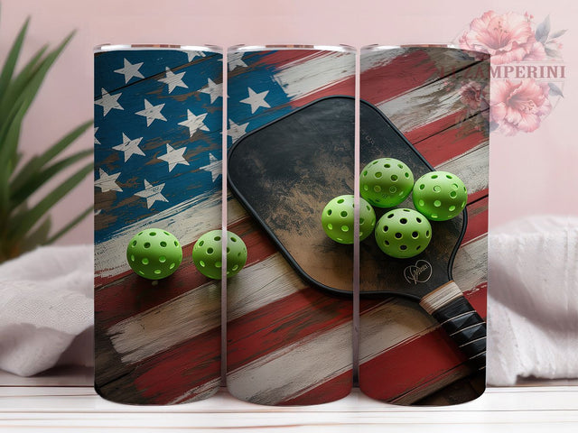 USA Pickleball 4th of July 20oz Tumbler Wrap, American Flag Tumbler, 4th of July Tumbler, Sports Tumbler Design, 20oz Tumbler Wrap, Flag Tumbler Sublimation, USA Pickleball Tumbler Sublimation Li Zamperini 