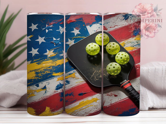 USA Pickleball 4th of July 20oz Tumbler Wrap, American Flag Tumbler, 4th of July Tumbler, Sports Tumbler Design, 20oz Tumbler Wrap, Flag Tumbler Sublimation, USA Pickleball Tumbler Sublimation Li Zamperini 