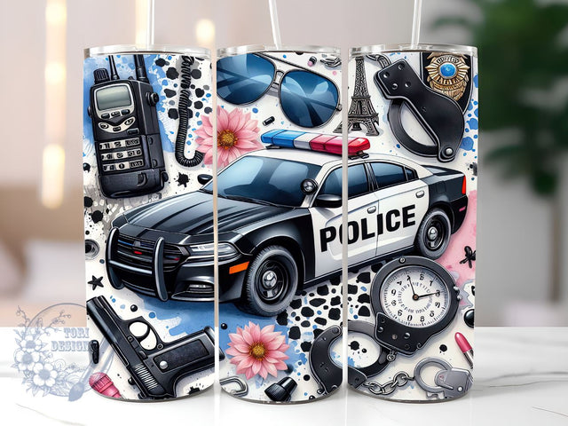 USA Police 20 oz Skinny Tumbler, 4th of July Tumbler Png, Straight & Tapered Tumbler Wrap, Instant Digital Download Sublimation ToriDesigns 