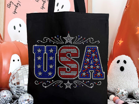 USA Rhinestone Png, Patriotic Scatter Bling PNG SVG DesignDestine 