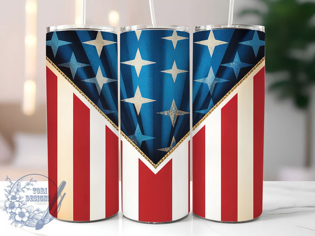 USA Stars and Stripes 4th Tumbler, American Tumbler Wrap, Stars and Stripes Tumbler, July 4th Tumbler Design, Independence Day Tumbler, 20oz Skinny Tumbler, Patriotic Tumbler Wrap Sublimation ToriDesigns 