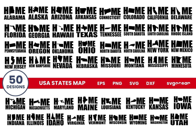 USA States SVG Bundle SVG SvgOcean 