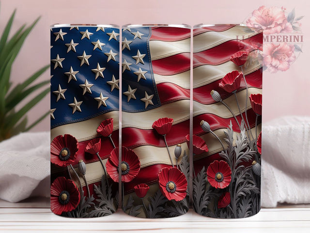 USA Tulip Patriotic Floral Tumbler, USA Tulip Design, American Garden Cup, Flag Floral Tumbler, Patriot Spring Gift, Memorial Day Flower, Fourth July Tulip Sublimation Li Zamperini 