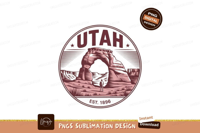 Utah Arch Landscape Silhouette rock Sublimation Designangry 