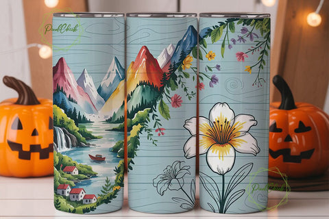 Utah Sego Lily Landscape 20oz Tumbler Sublimation PixelChick 