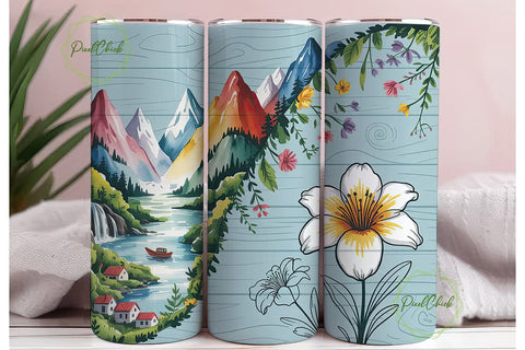 Utah Sego Lily Landscape 20oz Tumbler Sublimation PixelChick 