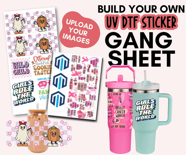 UV DTF Sticker Gang Sheet Builder — Custom Stickers for Tumblers, Mugs & More | Various Sizes Physical Atlanta Vinyl 