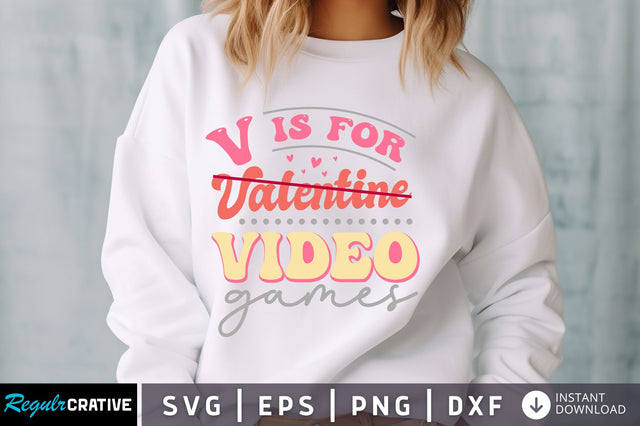 V is for Valentine Video Games SVG Design SVG Regulrcrative 
