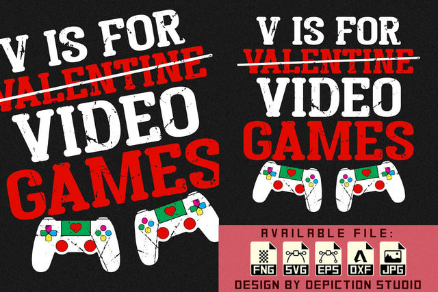 V Is For Valentine Video Games T-Shirt, Valentine Game Shirt, Video Game Shirt, Happy Valentine Shirt Print Template Sketch DESIGN Depiction Studio 