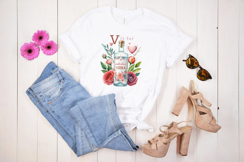 V is for Vodka, Anti Valentine's Day PNG Sublimation CraftLabSVG 