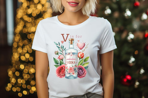 V is for Vodka, Anti Valentine's Day PNG Sublimation CraftLabSVG 