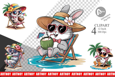 Vacation Animal Clipart Sublimation artnoy 