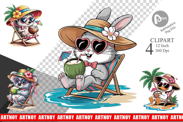 Vacation Animal Clipart Sublimation artnoy 