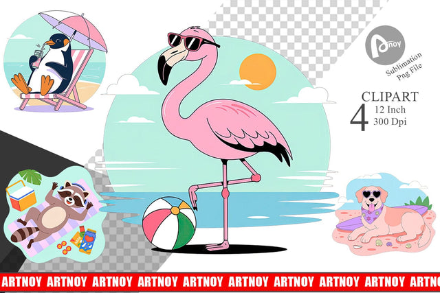 Vacation Animals Clipart Sublimation artnoy 