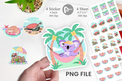Vacation Animals Sticker Sublimation artnoy 