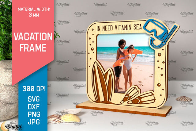 Vacation Frame Laser Cut. Vacation Photo Frame SVG SVG Evgenyia Guschina 