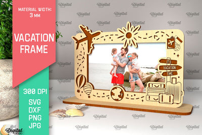 Vacation Frame Laser Cut. Vacation Photo Frame SVG SVG Evgenyia Guschina 