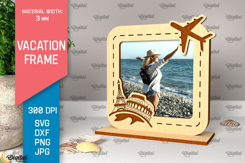 Vacation Frame Laser Cut. Vacation Photo Frame SVG SVG Evgenyia Guschina 