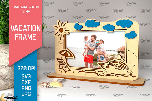 Vacation Frame Laser Cut. Vacation Photo Frame SVG SVG Evgenyia Guschina 