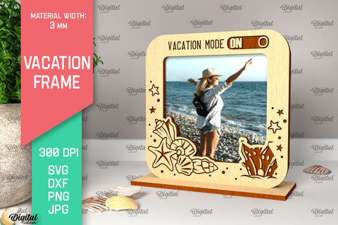 Vacation Frame Laser Cut. Vacation Photo Frame SVG SVG Evgenyia Guschina 