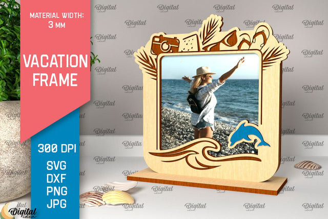 Vacation Frame Laser Cut. Vacation Photo Frame SVG SVG Evgenyia Guschina 