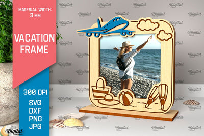 Vacation Frame Laser Cut. Vacation Photo Frame SVG SVG Evgenyia Guschina 