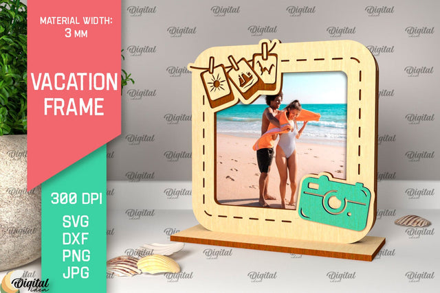 Vacation Frame Laser Cut. Vacation Photo Frame SVG SVG Evgenyia Guschina 