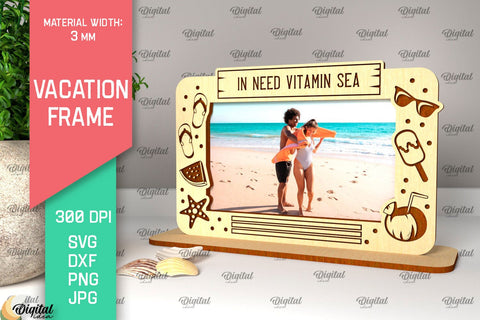 Vacation Frame Laser Cut. Vacation Photo Frame SVG SVG Evgenyia Guschina 