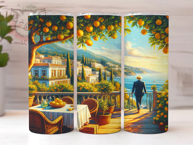 Vacation Girl Trip Life 20oz Tumbler Png, Straight & Tapered Tumbler Png, Mediterranean Tumbler Png, Digital Download PNG Sublimation Lara' s Designs 